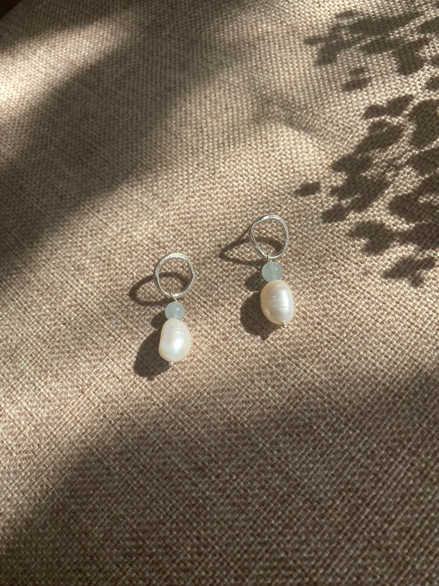 Flux Pearl & Blue Quartz Earrings